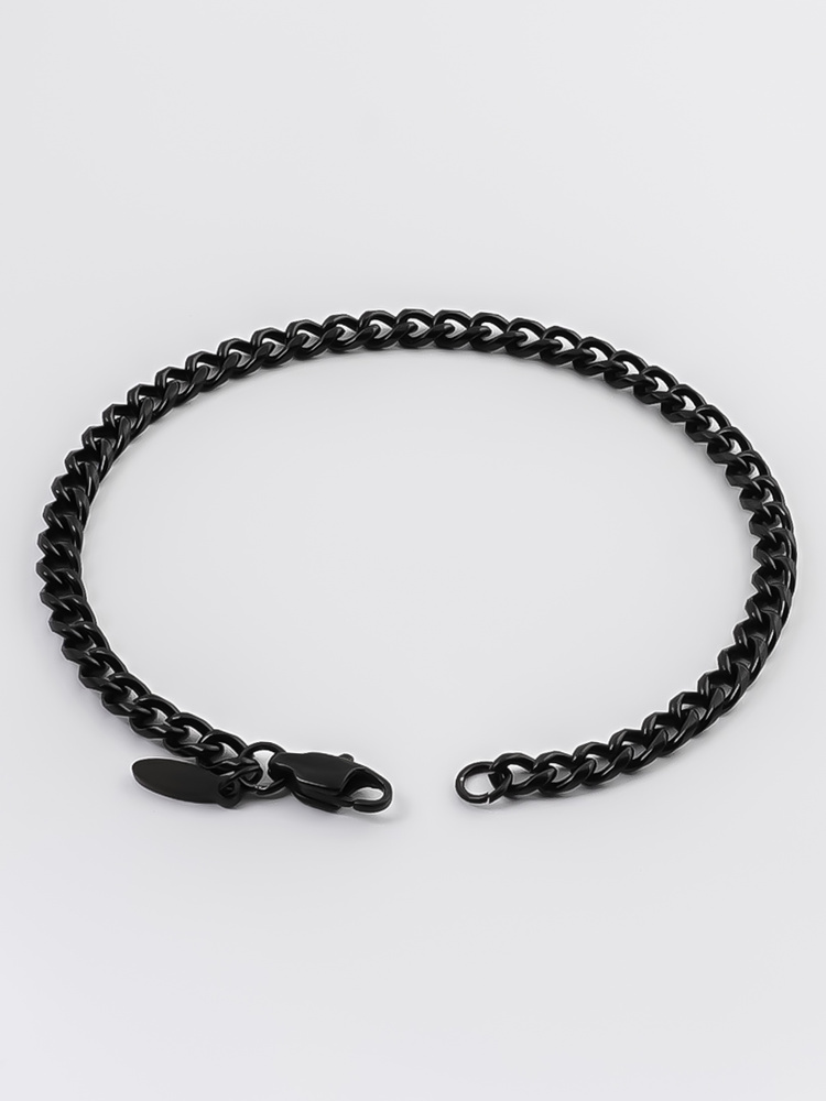 4 mm | Schwarzes Gliederarmband aus Edelstahl