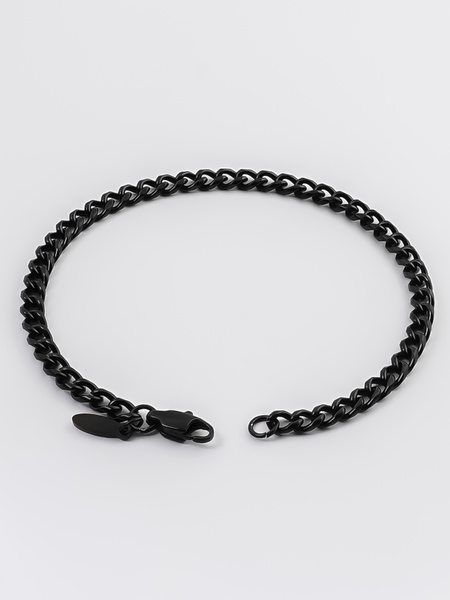 4 mm | Schwarzes Gliederarmband aus Edelstahl