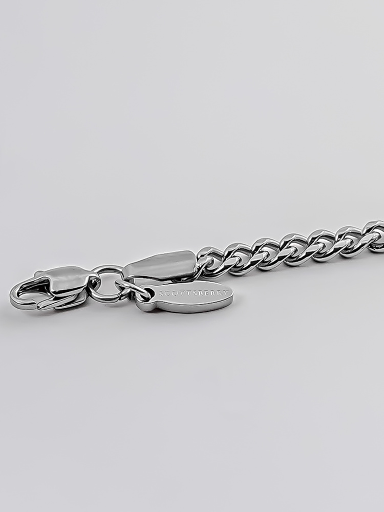 3 mm | Silberfarbenes Gliederarmband aus Edelstahl