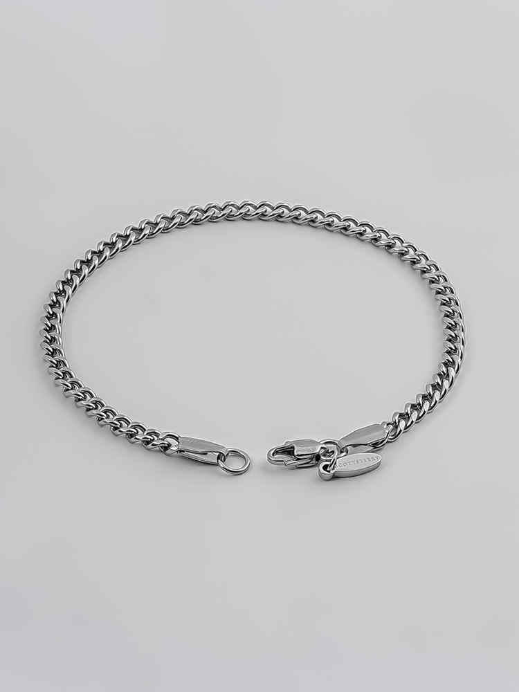 3 mm | Silberfarbenes Gliederarmband aus Edelstahl