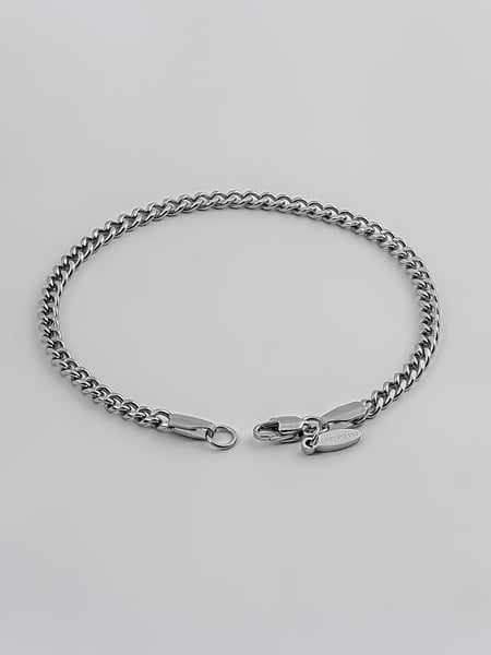3 mm | Silverfärgat kedjearmband i rostfritt stål