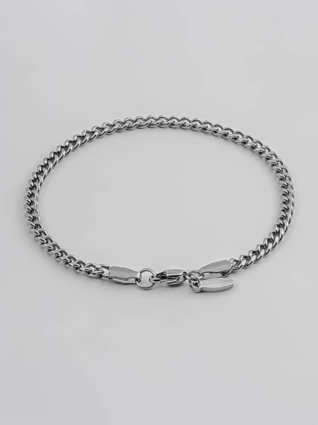 3 mm | Silverfärgat kedjearmband i rostfritt stål