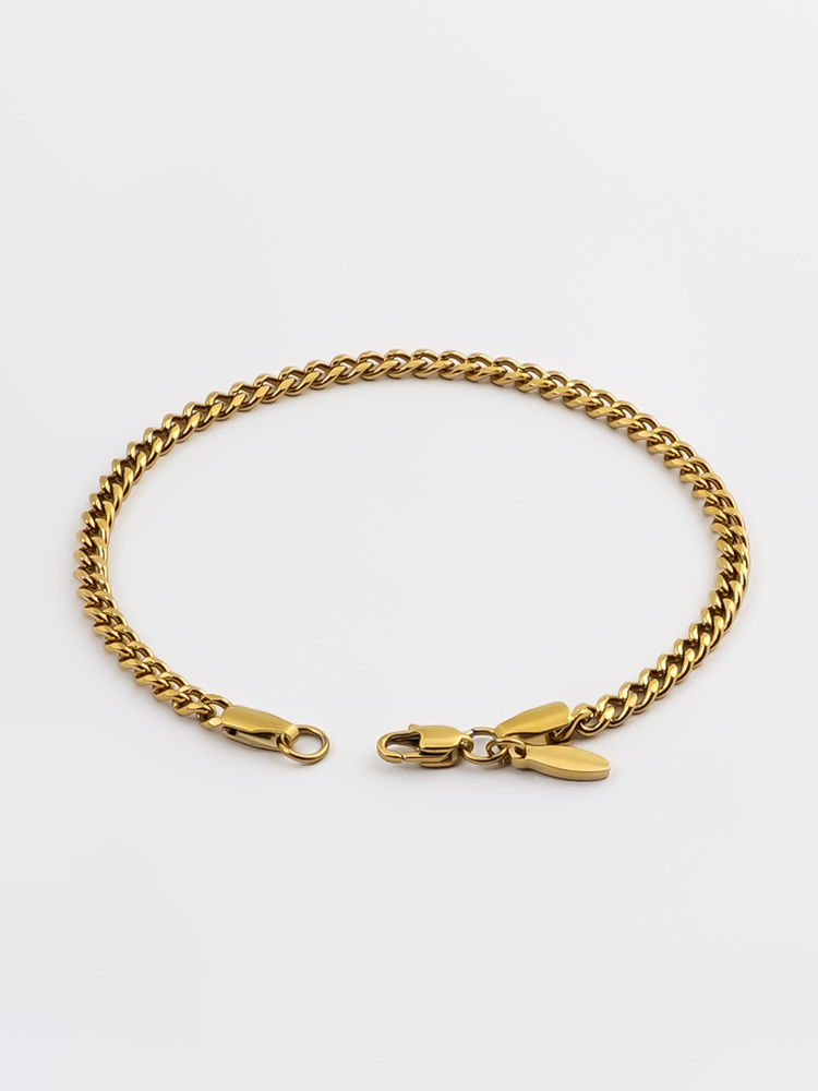 3 mm | Vergoldetes Gliederarmband aus Edelstahl