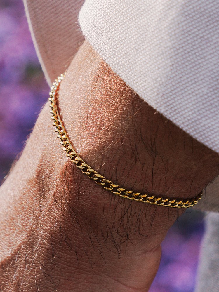 3 mm | Vergoldetes Gliederarmband aus Edelstahl