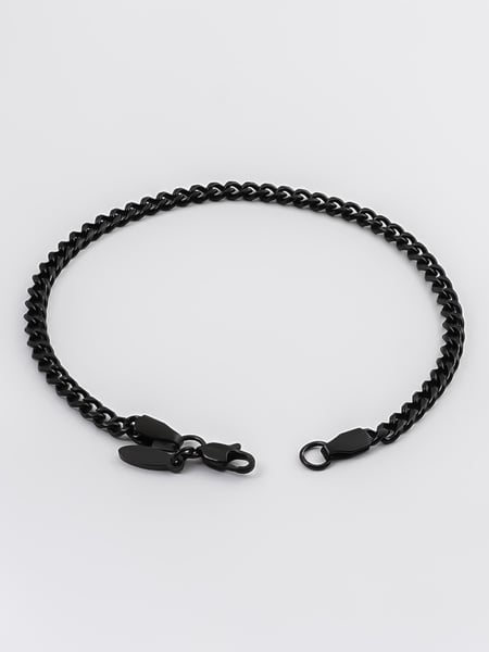 3 mm | Schwarzes Gliederarmband aus Edelstahl