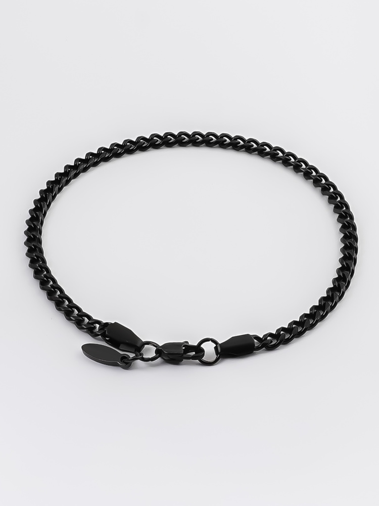 3 mm | Schwarzes Gliederarmband aus Edelstahl