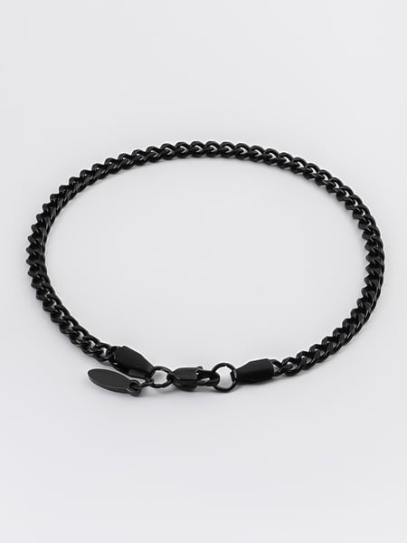 3 mm | Schwarzes Gliederarmband aus Edelstahl