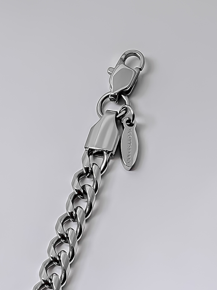 5 mm | Silberfarbenes Gliederarmband aus Edelstahl