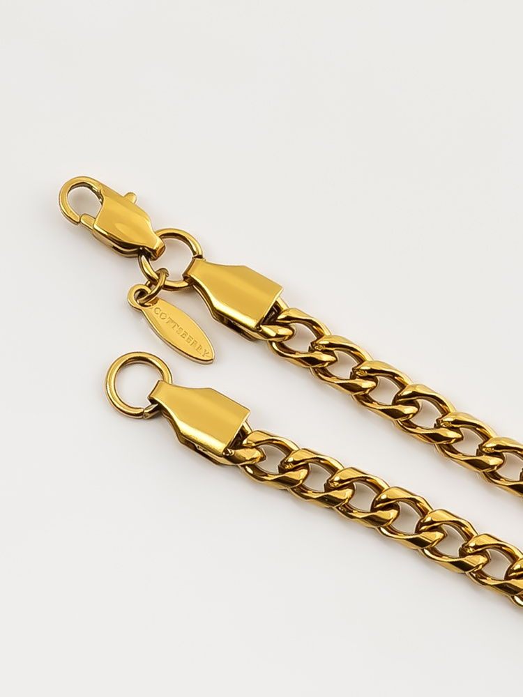 5 mm | Vergoldetes Gliederarmband aus Edelstahl
