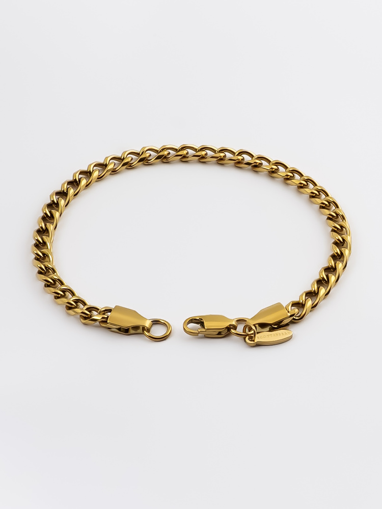 5 mm | Vergoldetes Gliederarmband aus Edelstahl