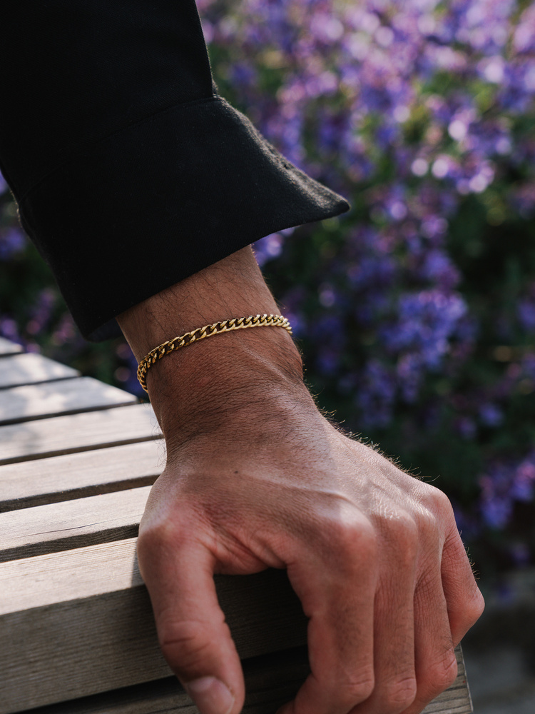 5 mm | Vergoldetes Gliederarmband aus Edelstahl