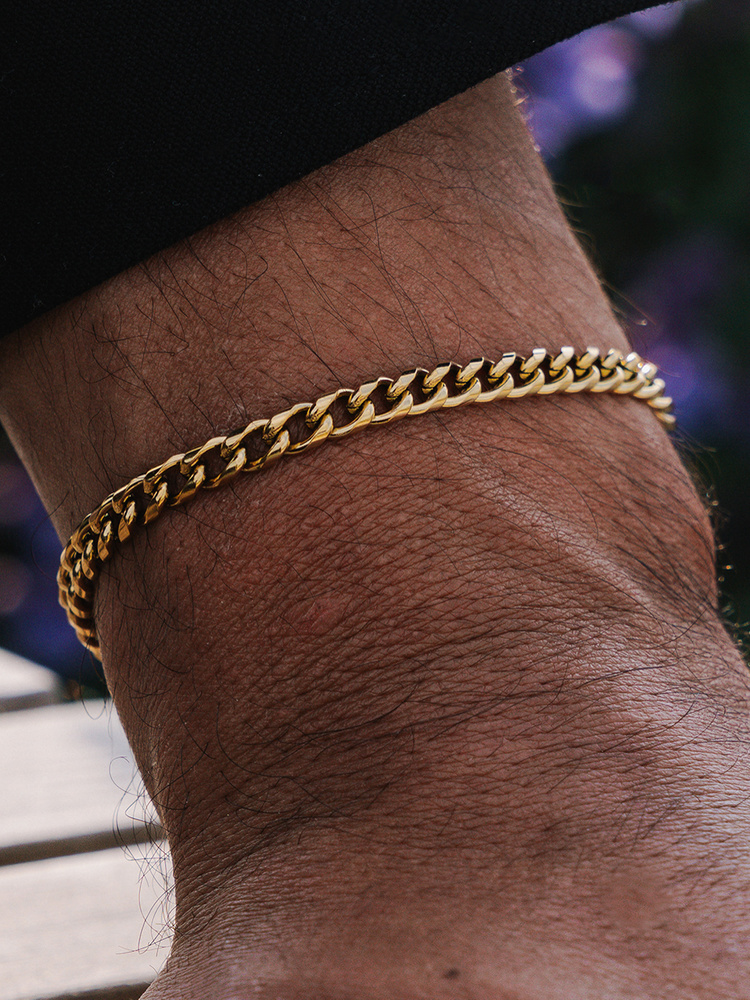 5 mm | Vergoldetes Gliederarmband aus Edelstahl