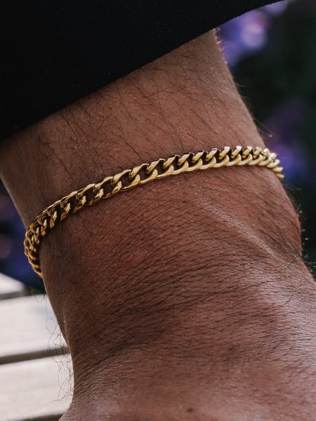 5 mm | Vergoldetes Gliederarmband aus Edelstahl