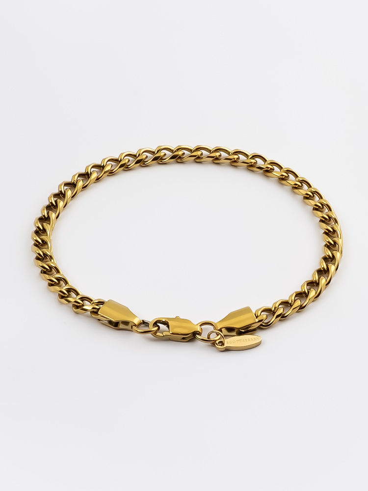 5 mm | Vergoldetes Gliederarmband aus Edelstahl