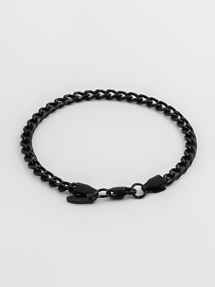 5 mm | Schwarzes Gliederarmband aus Edelstahl