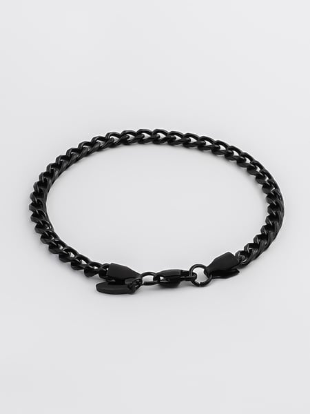 5 mm | Schwarzes Gliederarmband aus Edelstahl