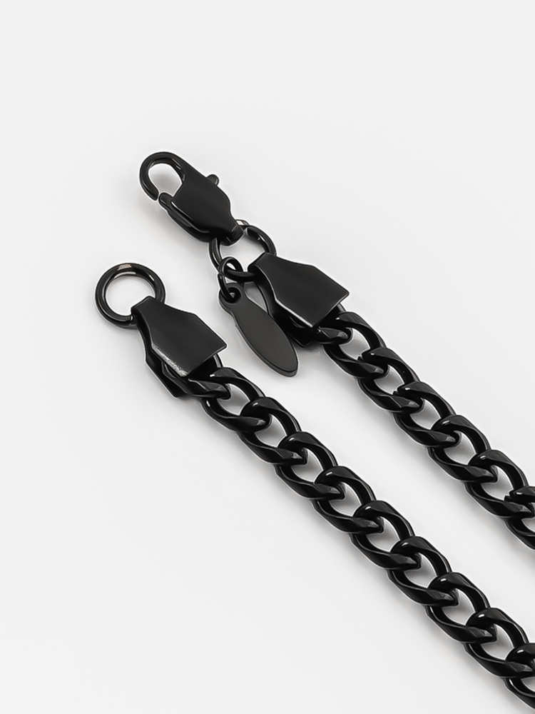 5 mm | Schwarzes Gliederarmband aus Edelstahl