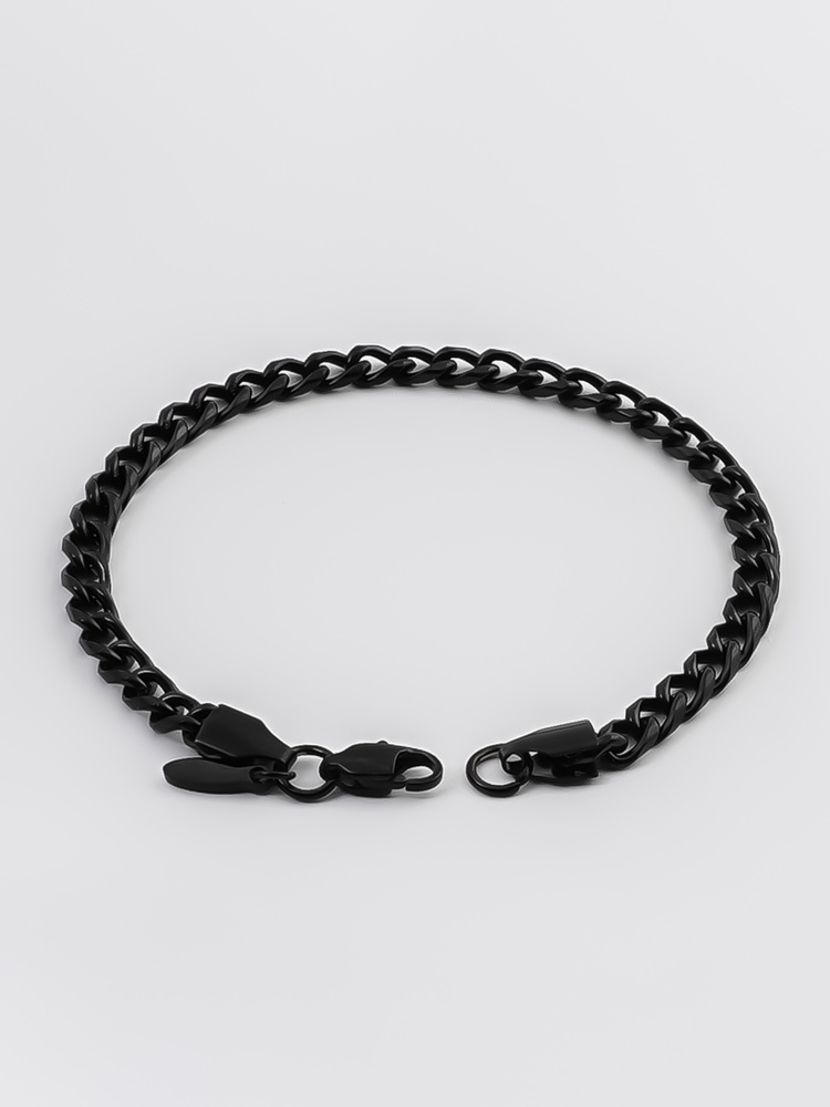 5 mm | Schwarzes Gliederarmband aus Edelstahl