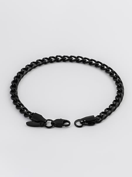 5 mm | Schwarzes Gliederarmband aus Edelstahl