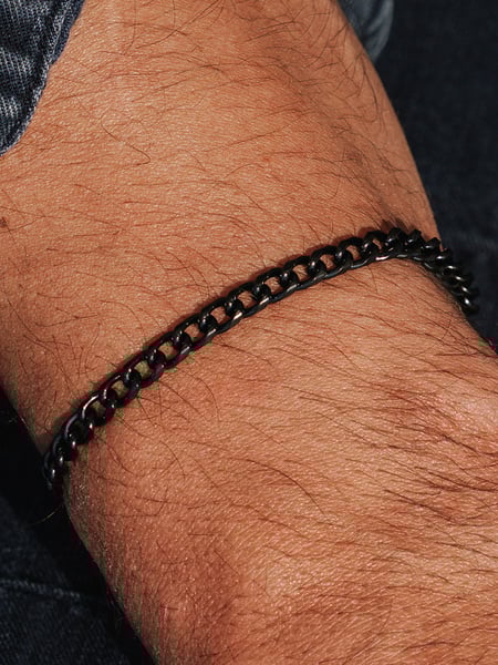 5 mm | Schwarzes Gliederarmband aus Edelstahl