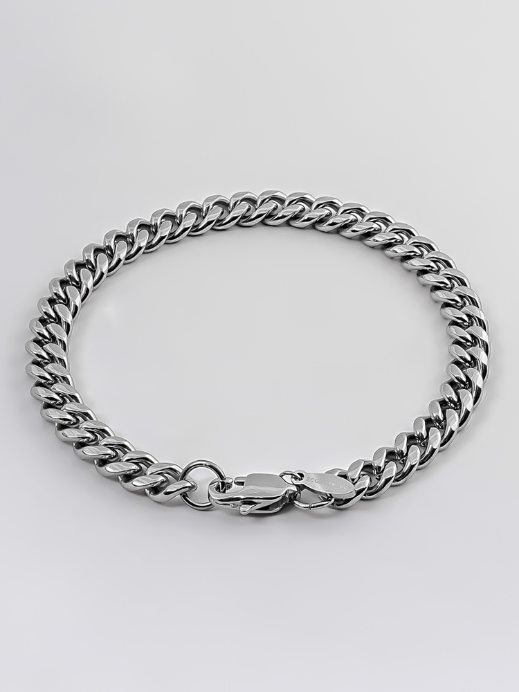 7 mm | Silverfärgat kedjearmband i rostfritt stål
