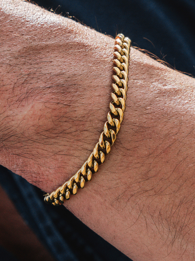 7 mm | Vergoldetes Gliederarmband aus Edelstahl