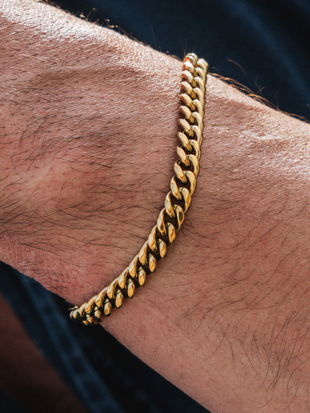 7 mm | Vergoldetes Gliederarmband aus Edelstahl