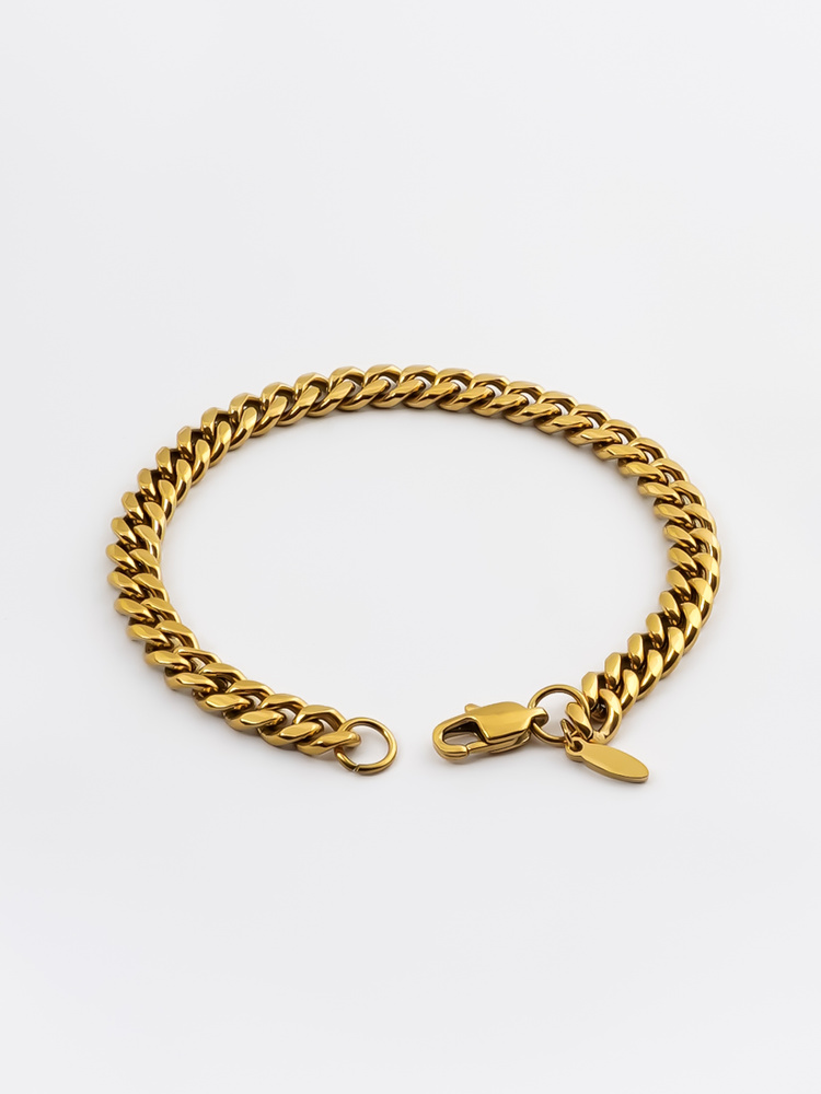 7 mm | Vergoldetes Gliederarmband aus Edelstahl