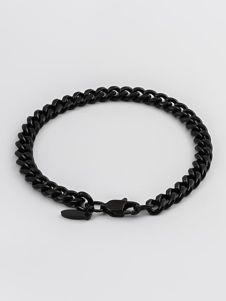 7 mm | Schwarzes Gliederarmband aus Edelstahl