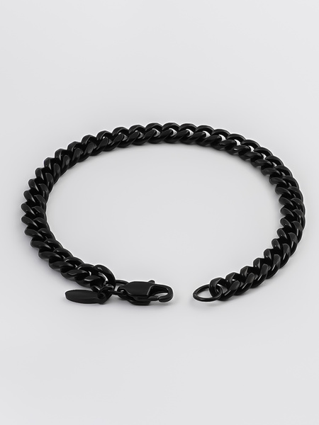 7 mm | Schwarzes Gliederarmband aus Edelstahl