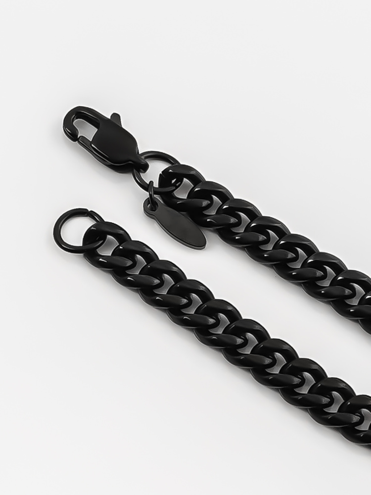 7 mm | Schwarzes Gliederarmband aus Edelstahl