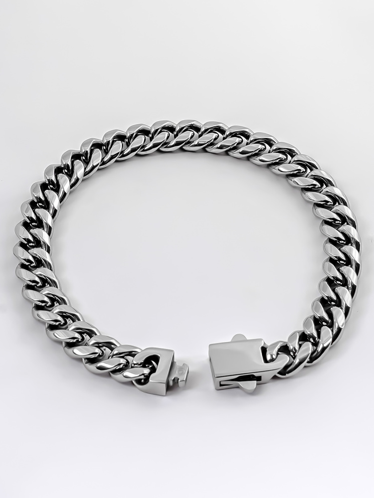 8 mm | Silver-colored stainless steel chain bracelet
