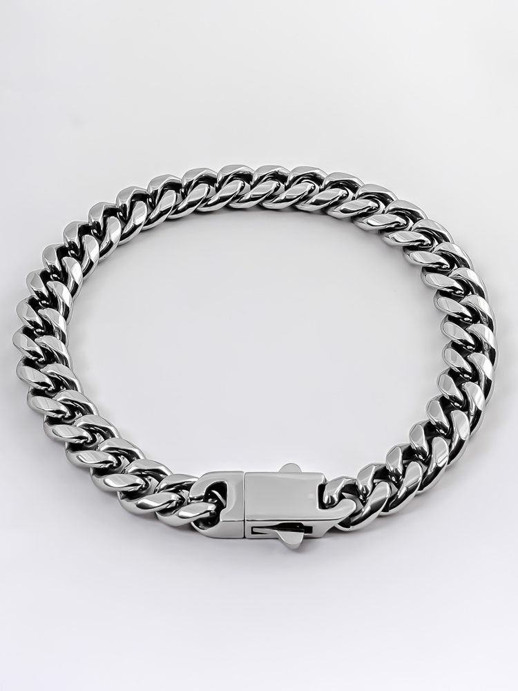8 mm | Silver-colored stainless steel chain bracelet