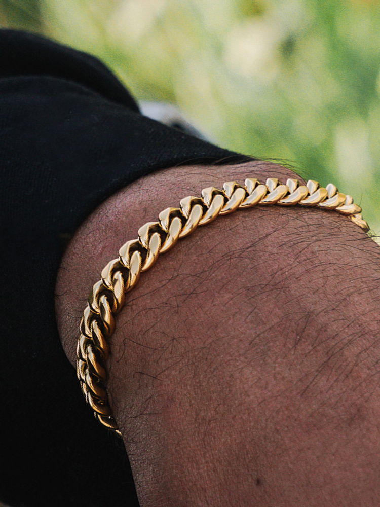 8 mm | Vergoldetes Gliederarmband aus Edelstahl