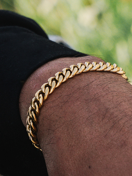 8 mm | Vergoldetes Gliederarmband aus Edelstahl
