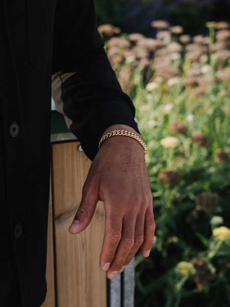 8 mm | Goudkleurige schakelarmband roestvrij staal