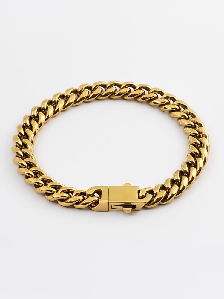 8 mm | Vergoldetes Gliederarmband aus Edelstahl