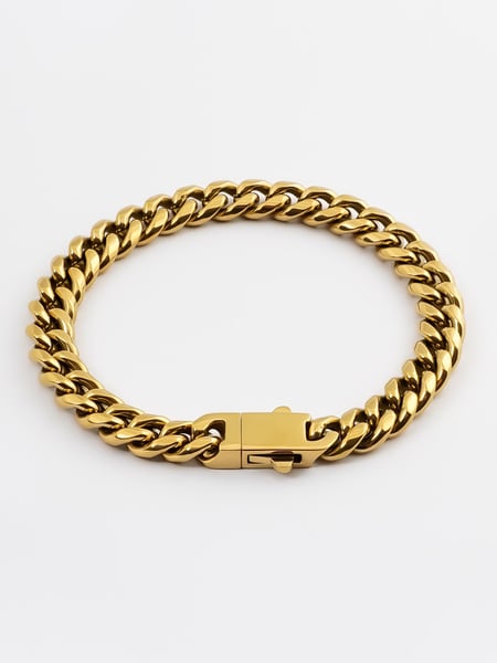 8 mm | Vergoldetes Gliederarmband aus Edelstahl