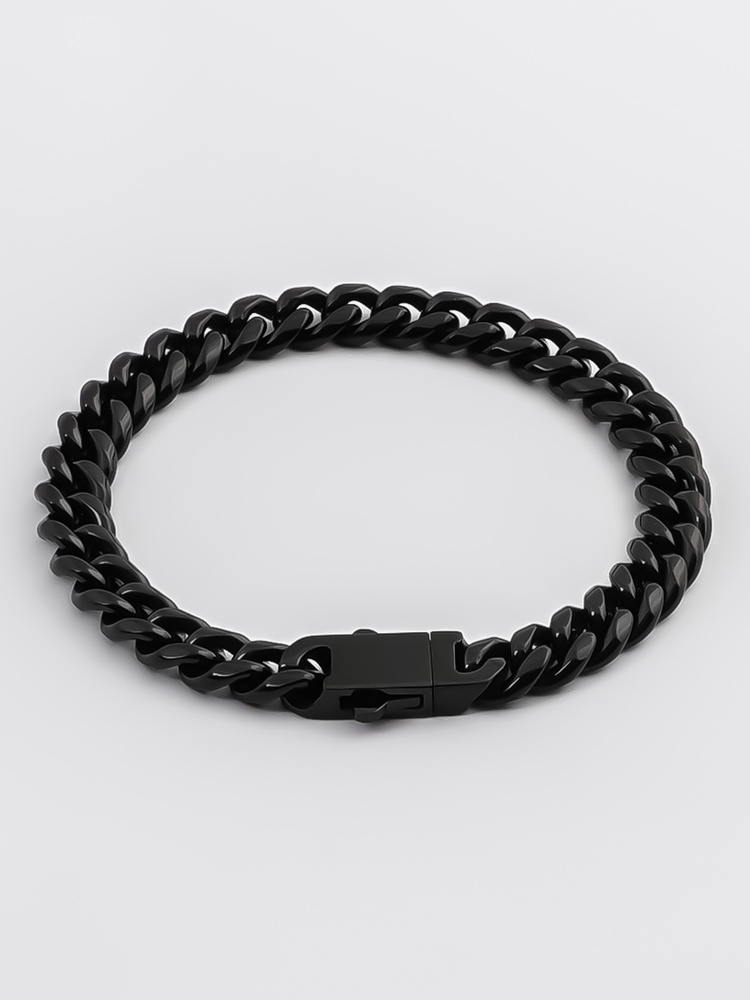 8 mm | Schwarzes Gliederarmband aus Edelstahl