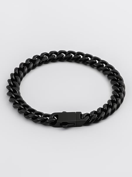 8 mm | Schwarzes Gliederarmband aus Edelstahl