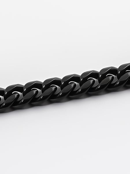 8 mm | Schwarzes Gliederarmband aus Edelstahl