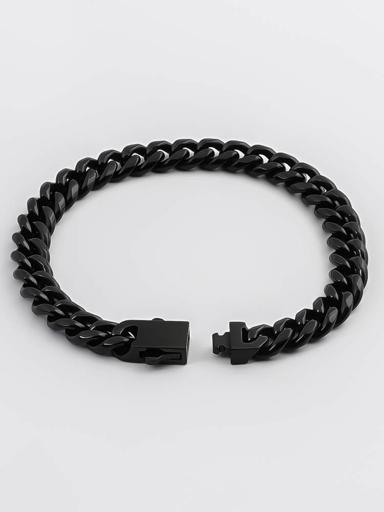 8 mm | Schwarzes Gliederarmband aus Edelstahl