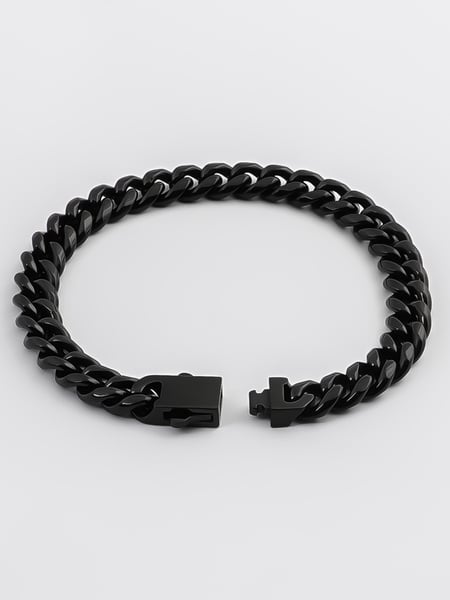 8 mm | Schwarzes Gliederarmband aus Edelstahl