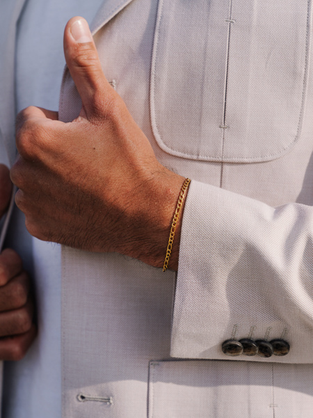 3 mm | Goudkleurige schakelarmband roestvrij staal