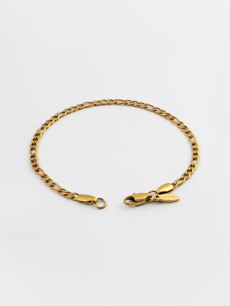 3 mm | Vergoldetes Gliederarmband aus Edelstahl