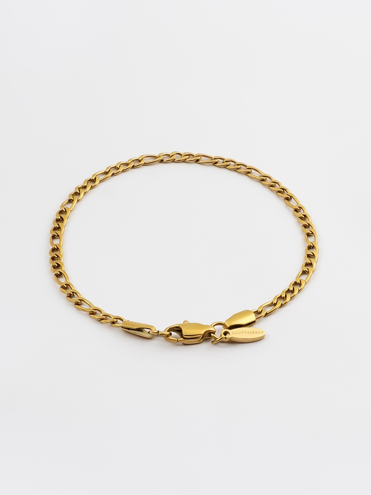 3 mm | Vergoldetes Gliederarmband aus Edelstahl