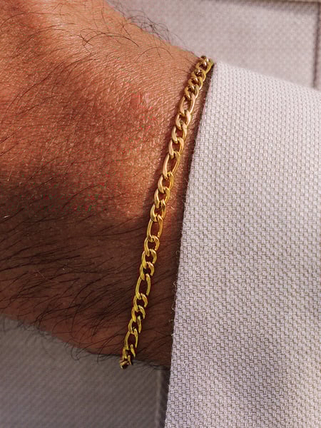 3 mm | Vergoldetes Gliederarmband aus Edelstahl