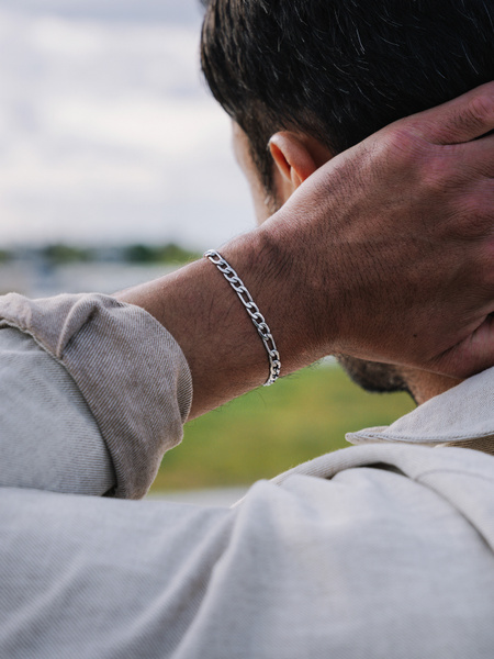 5 mm | Zilverkleurige schakelarmband roestvrij staal