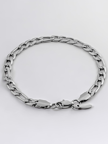 5 mm | Silberfarbenes Gliederarmband aus Edelstahl