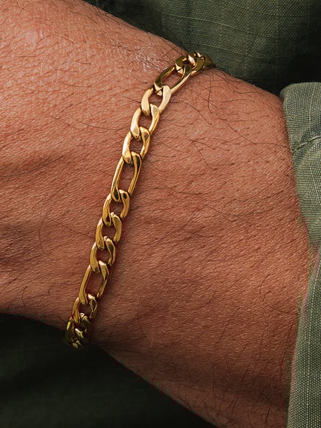 5 mm | Vergoldetes Gliederarmband aus Edelstahl